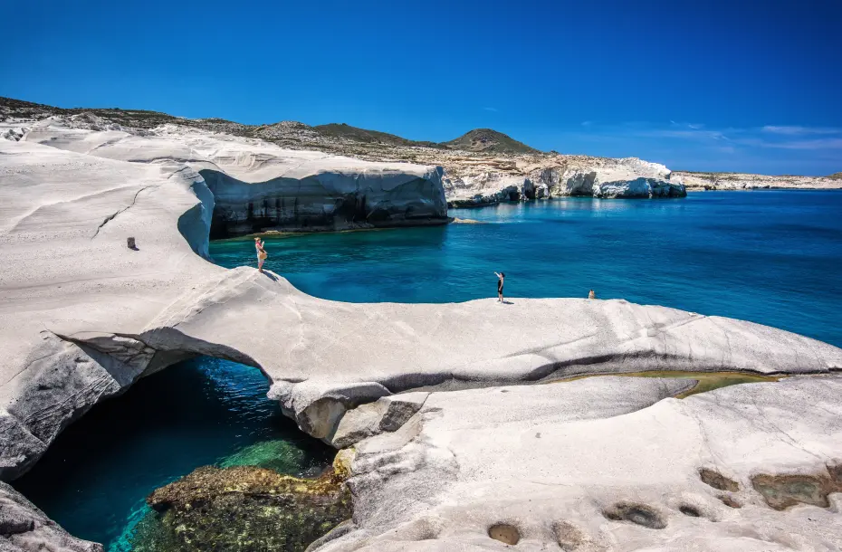 Famous Sarakiniko Beach in Milos